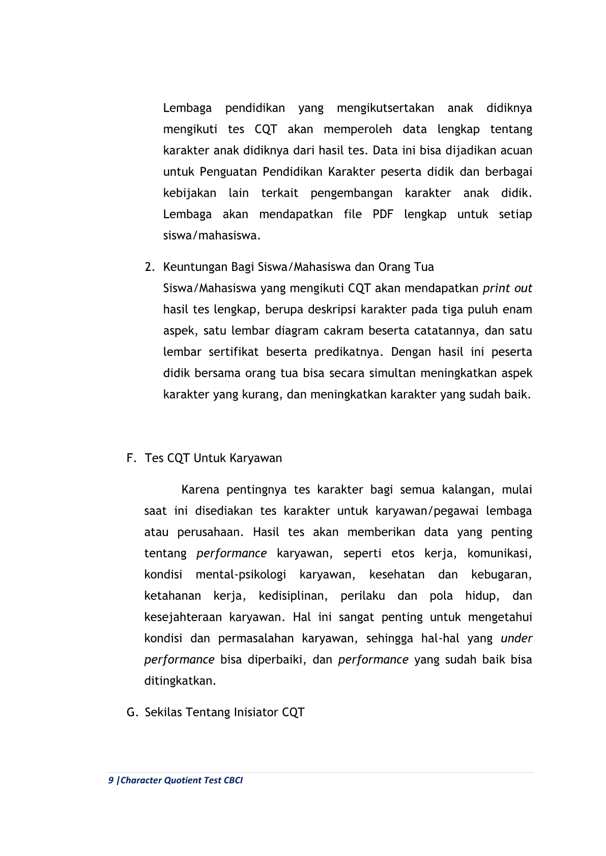 Tentang Character Building CBCI 9