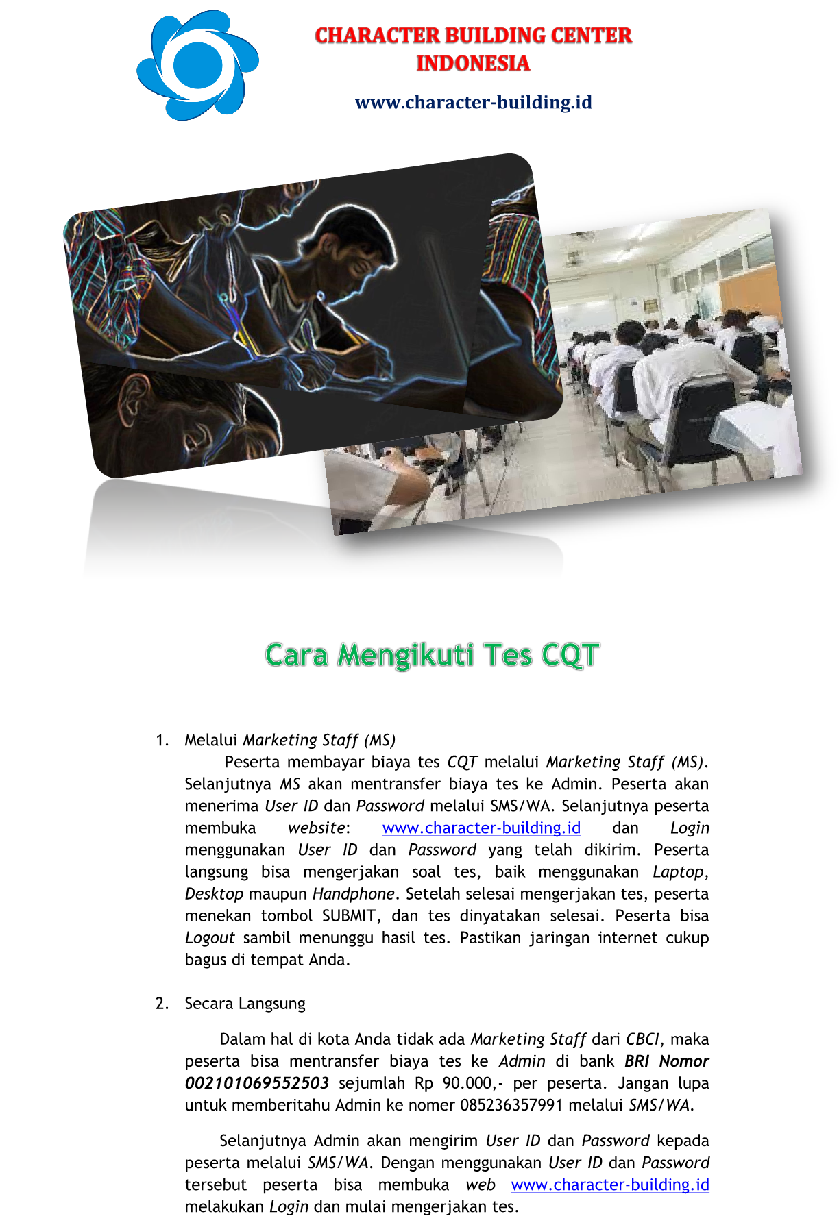 CARA MENGIKUTI TES CQT